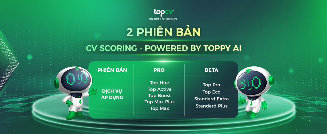 2 phiên bản đánh giá CV - CV Scoring tại TopCV