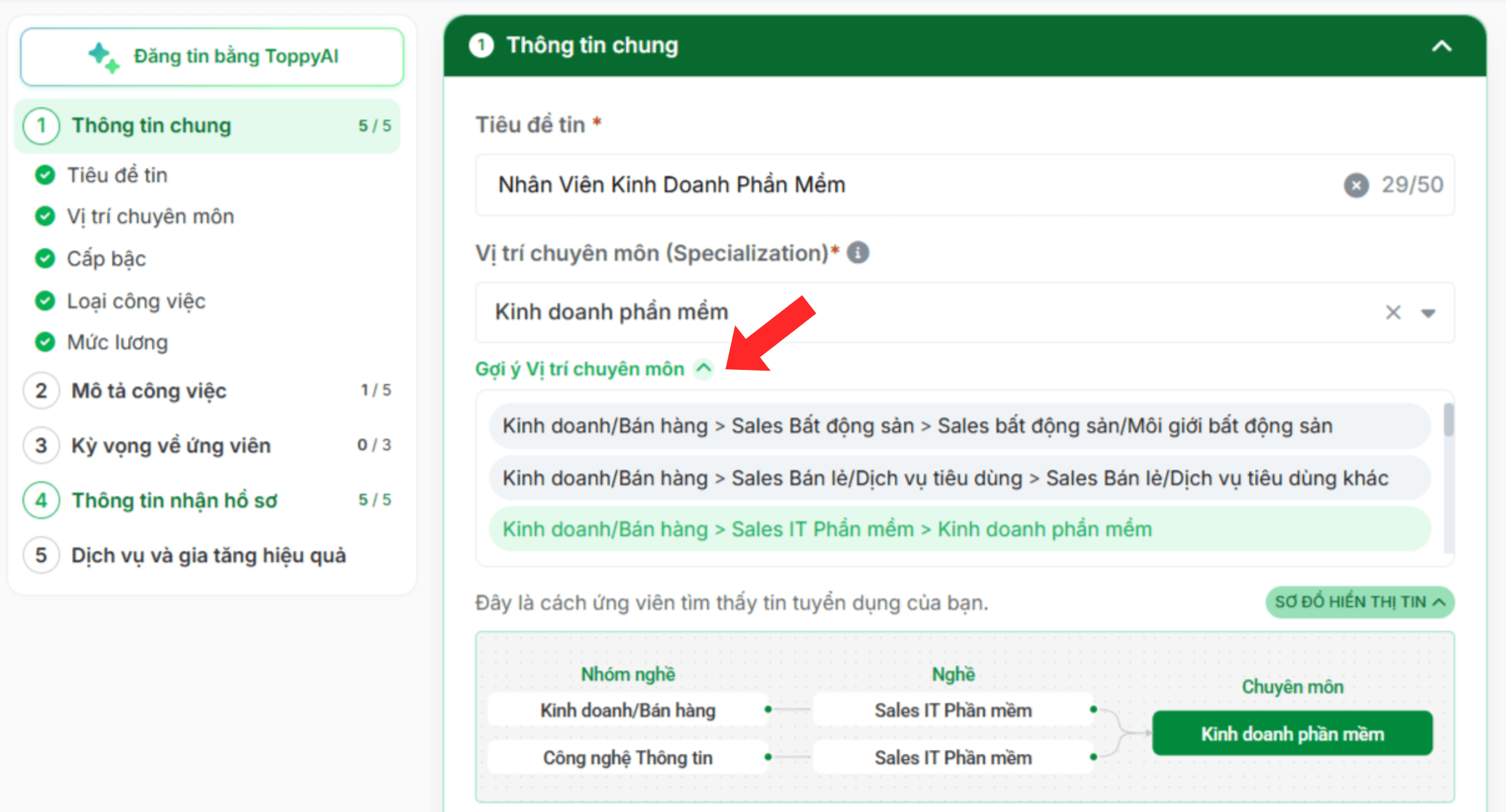 Tạo tin tuyển dụng thủ công