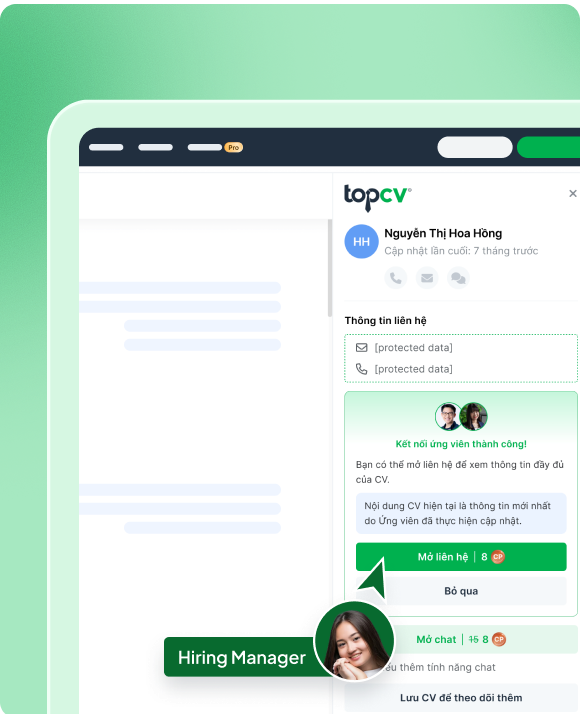 Minh họa Top Connect – Chat trực tiếp với Ứng viên