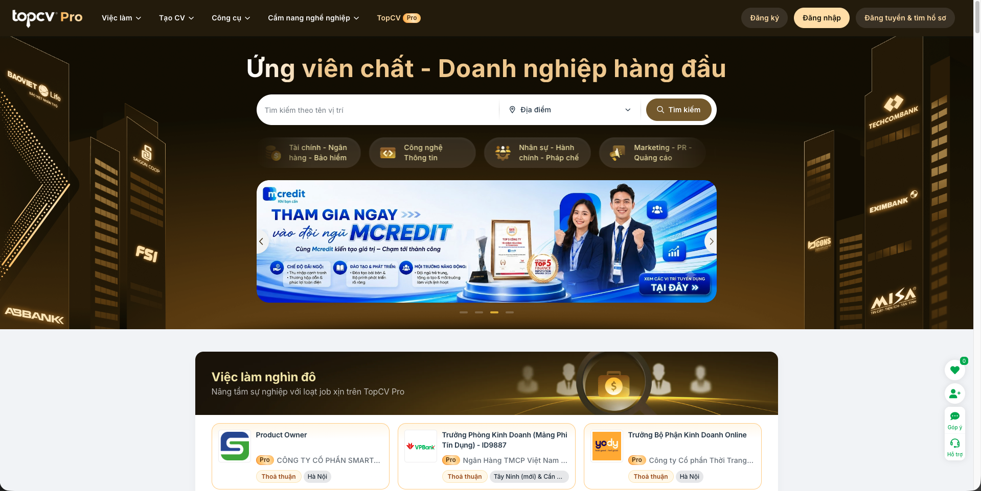 Nền tảng TopCV Pro