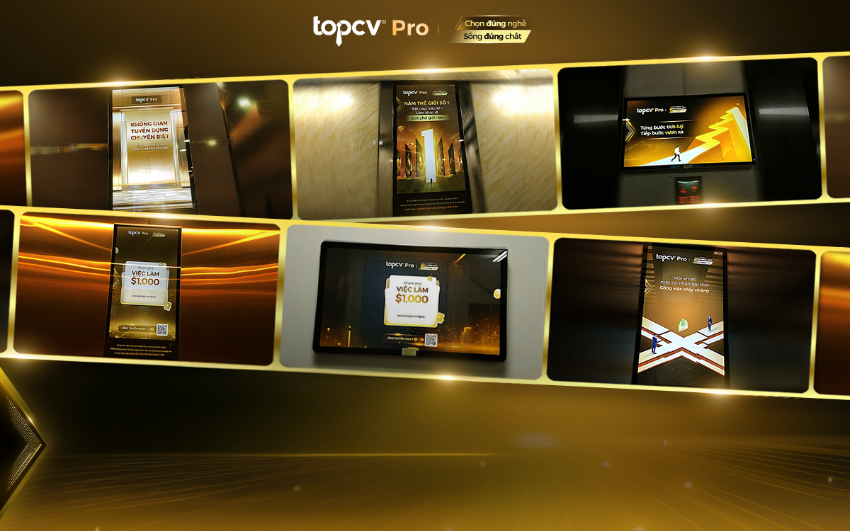 Chiến dịch truyền thông TopCV Pro tại tòa nhà